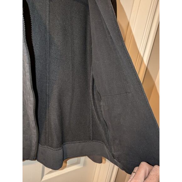 Lululemon Athletica Womens 4 Black Ribbed Jacket Asymmetrical Zip Cowl Collar - Picture 9 of 13